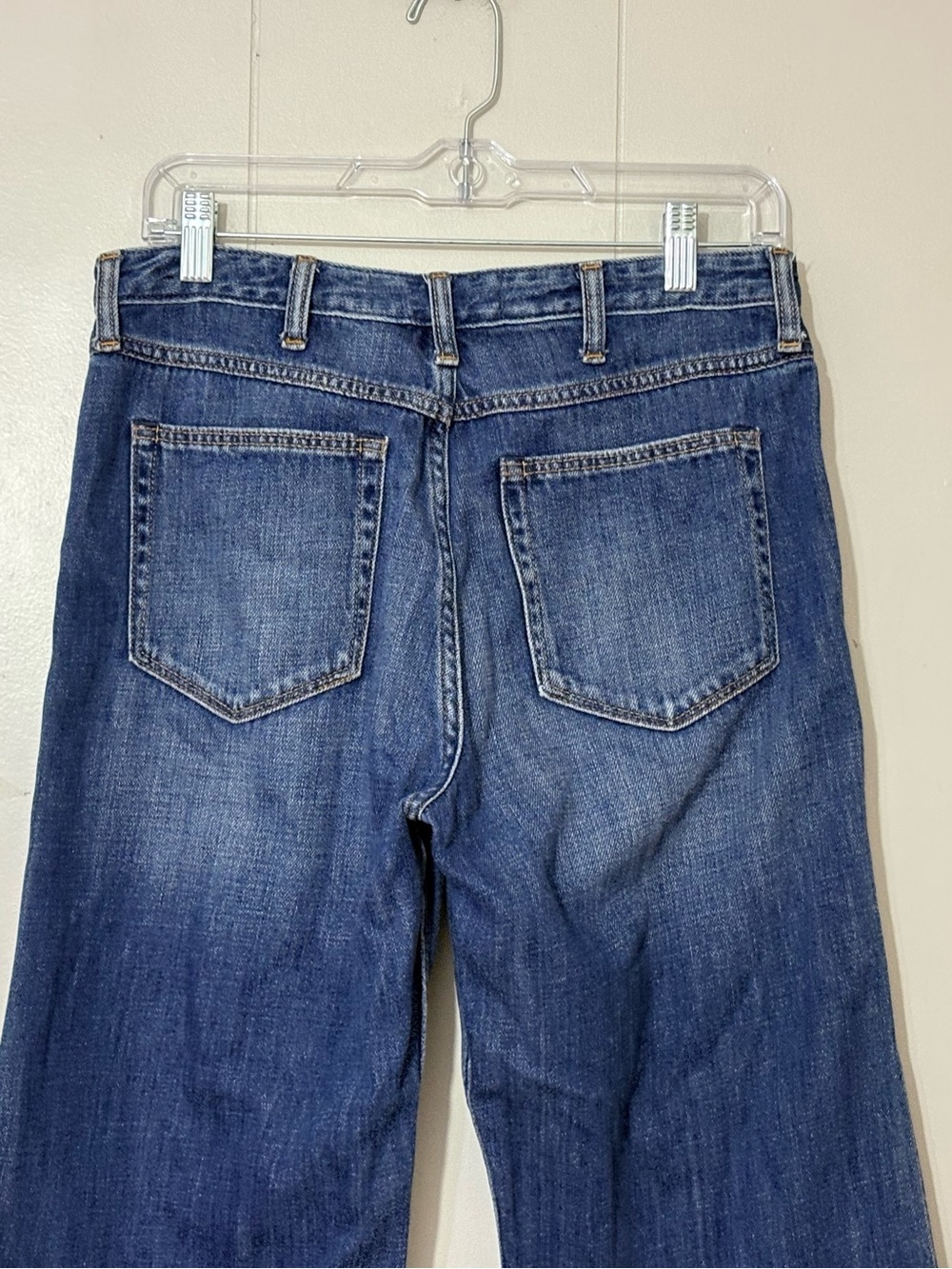 Abercrombie & Fitch Cropped Stovepipe Jeans Size 8R Wide Leg Raw Hem - Picture 7 of 9